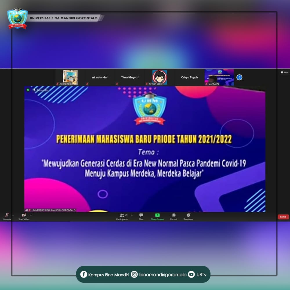 Sosialisasi Virtual Penerimaan Mahasiswa Baru UBM Gorontalo Raih Antusias 3 Sekolah Ini