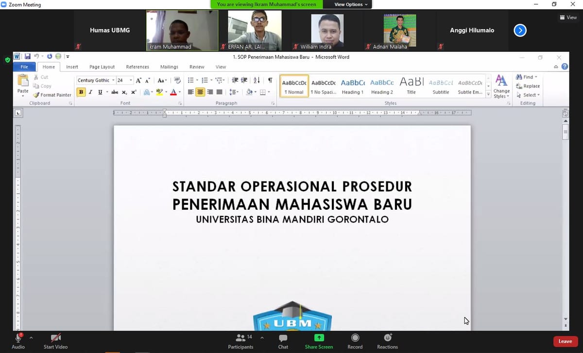 SOP & Formulir Mutu Penerimaan Maba Disempurnakan