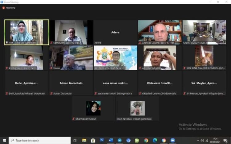 Bahas Program Vokasi, Ketua APVOKASI Gorontalo Meeting Bersama Kadin Jatim & IHK Trier Jerman