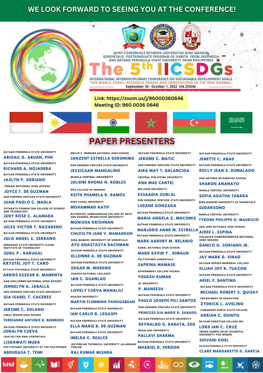 UBM International Seminar is Worldwide, There are 70 International presenters take part in IICSDGs 2022