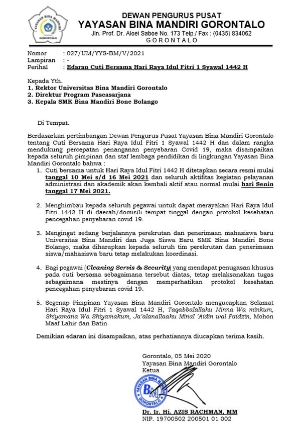 Cuti Lebaran Usai, Pegawai YBMG Diimbau Tak Tambah Libur
