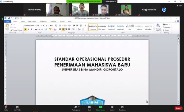 SOP & Formulir Mutu Penerimaan Maba Disempurnakan