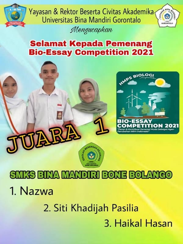 SMK Bina Mandiri Juara 1 Bio Essay Competition